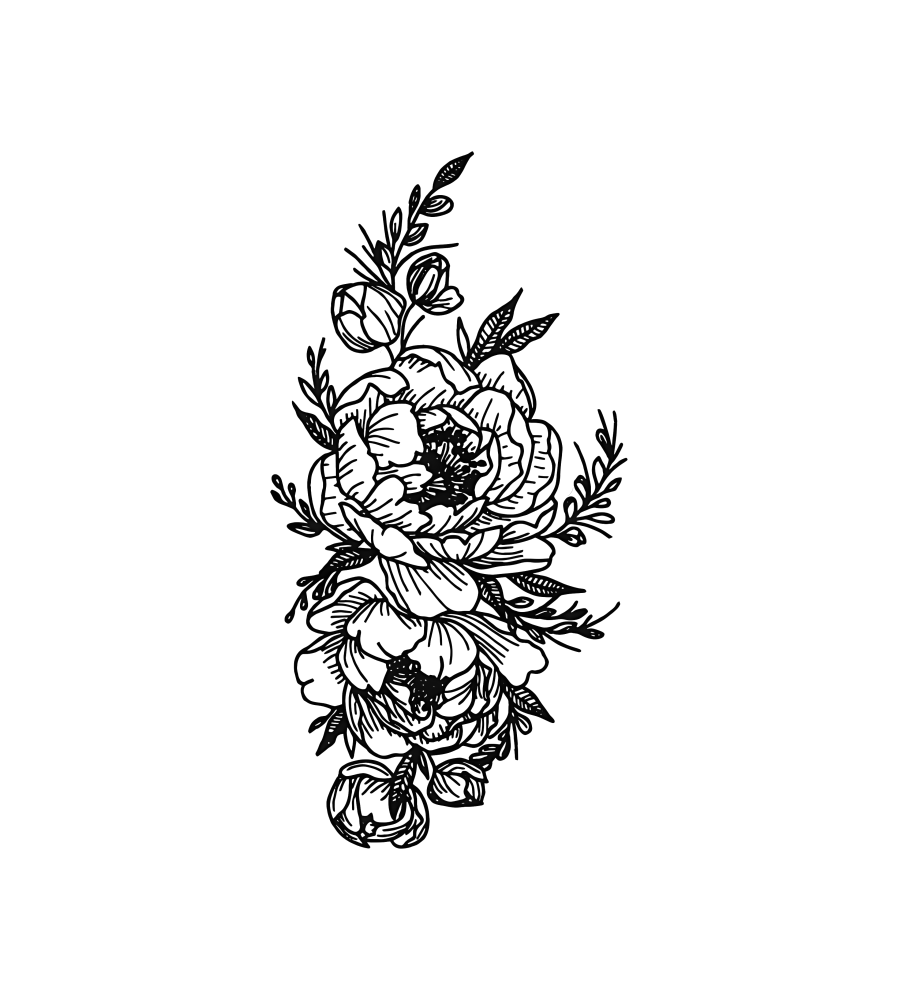 Full Bloom isolated tattoo design