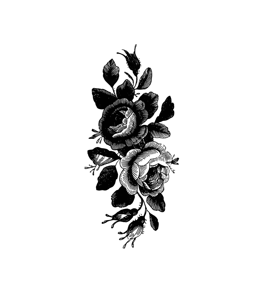 Midnight Roses isolated tattoo design