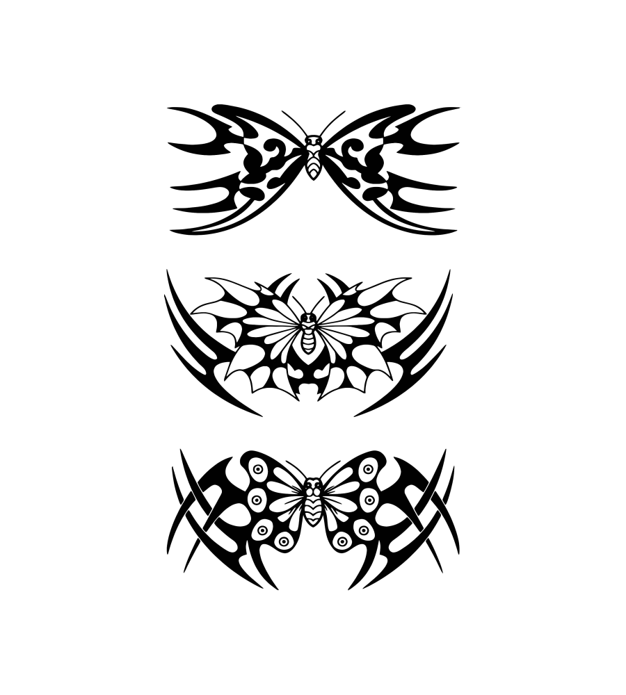 Butterfly Blades temporary tattoo