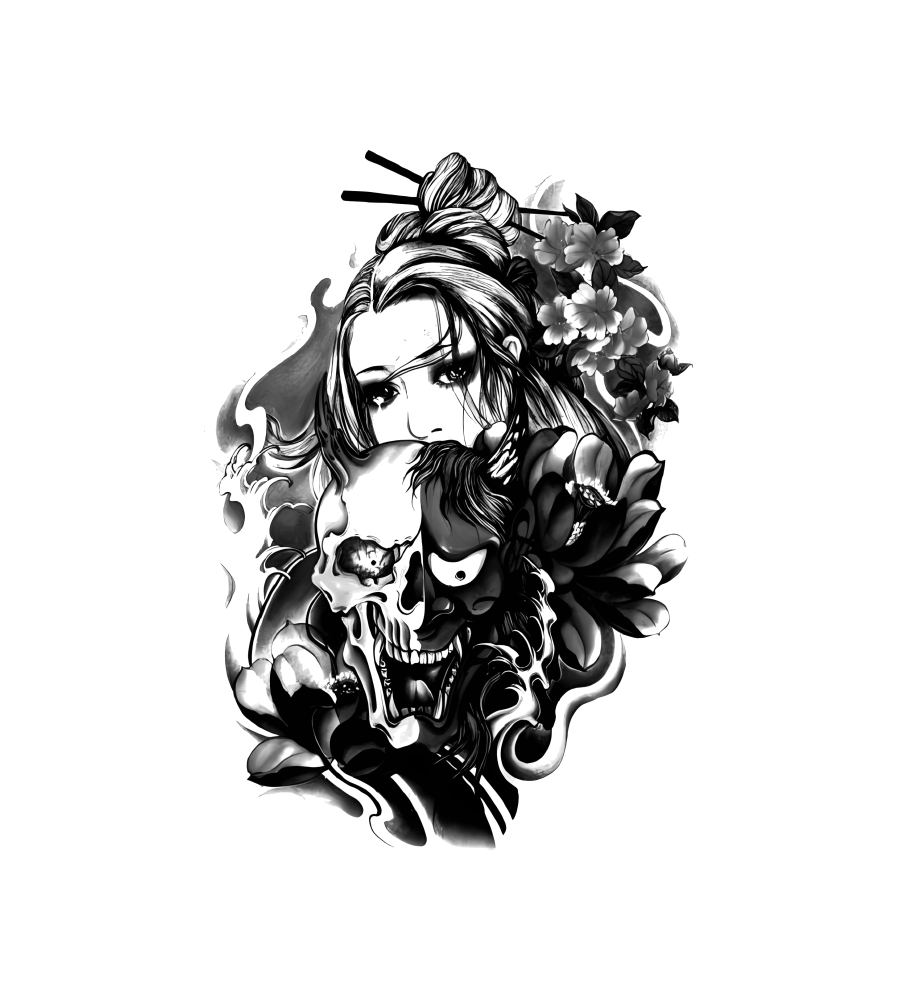 Beauty & Bone isolated tattoo design