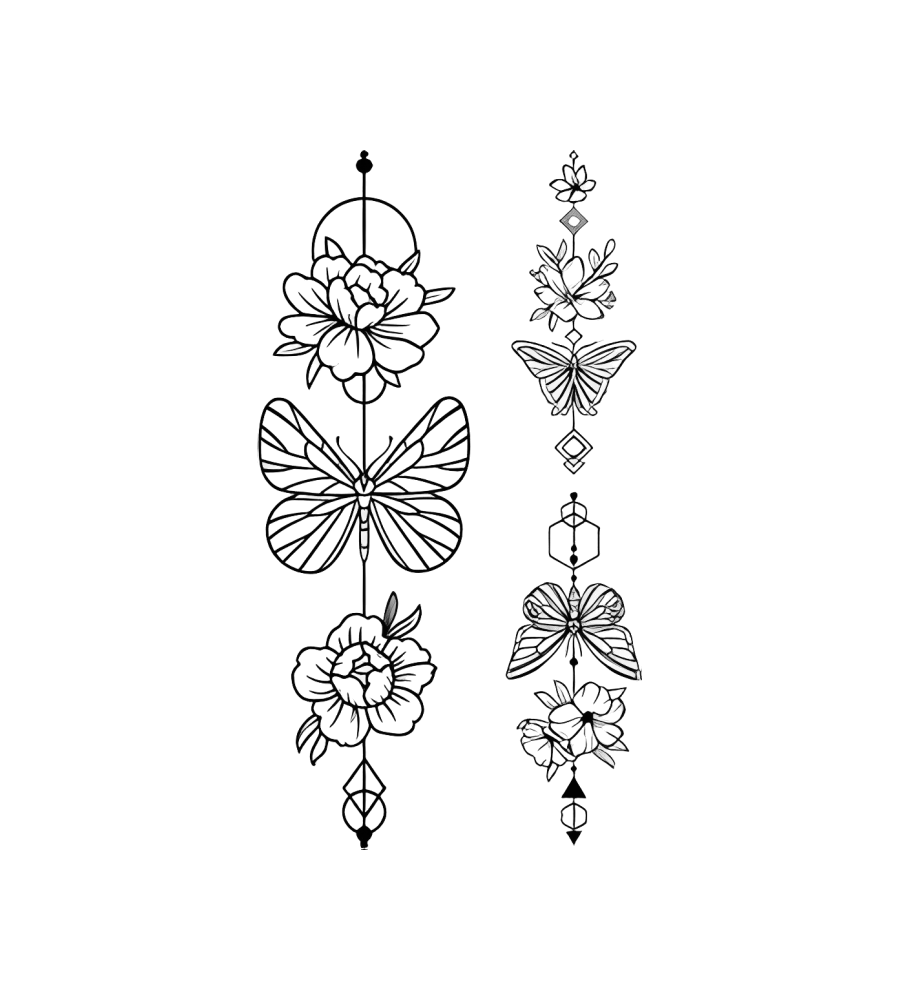 Petal Strings isolated tattoo design