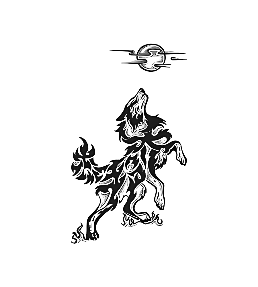 Fire Horse isolated tattoo design