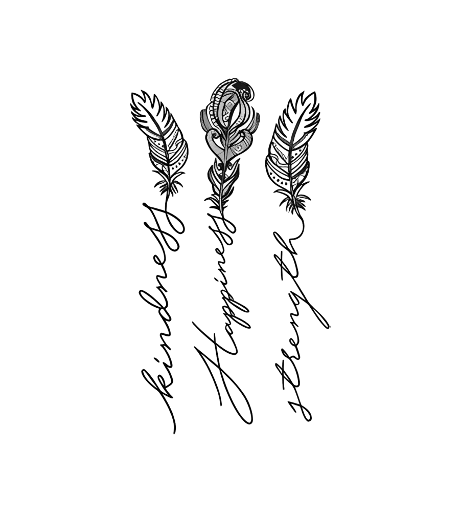 Three Virtues isolated tattoo design