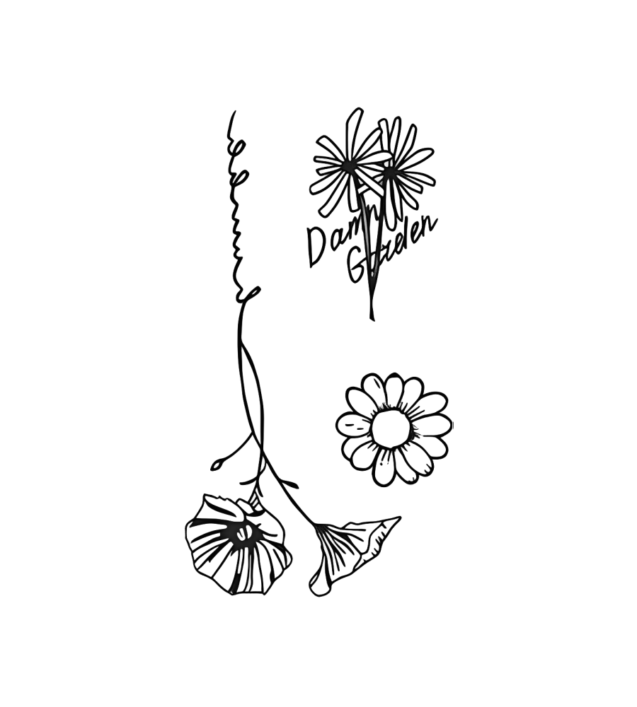 Dainty Garden isolated tattoo design