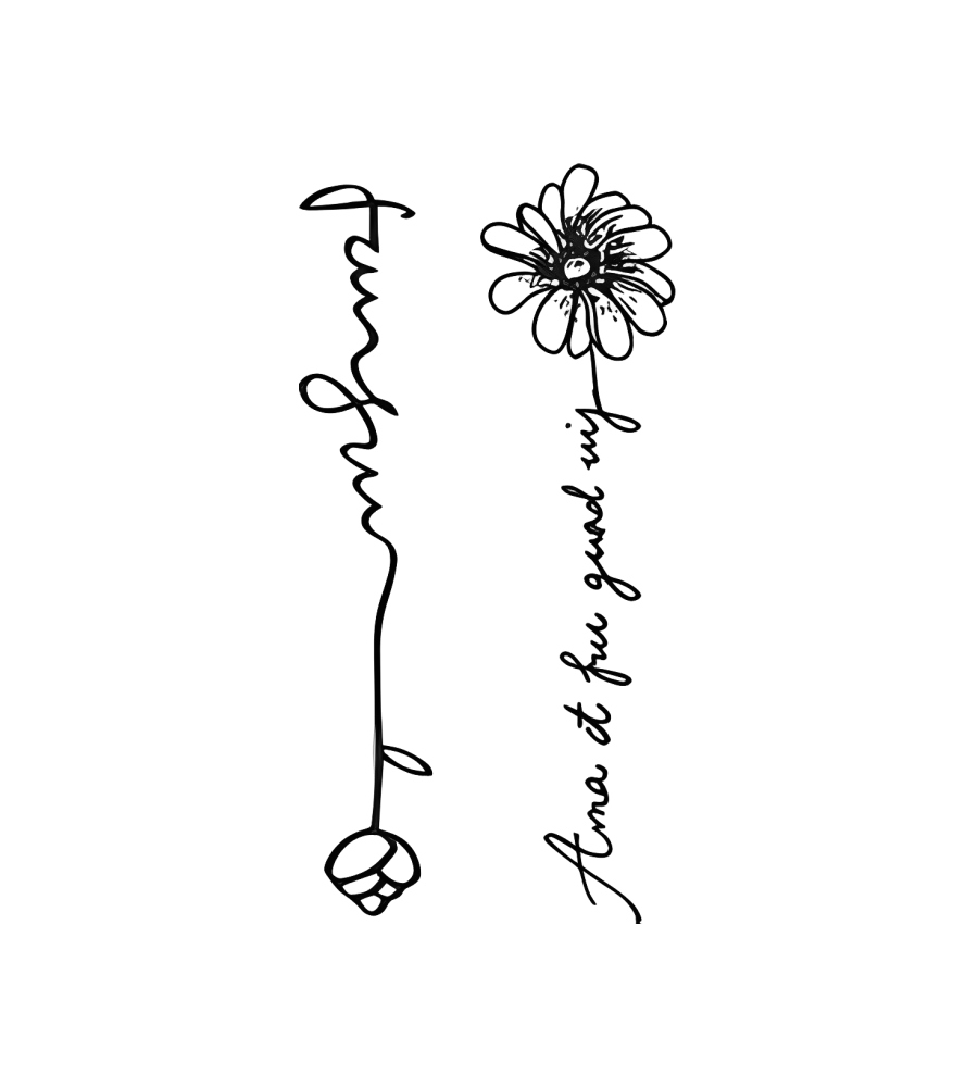 Spring Script isolated tattoo design