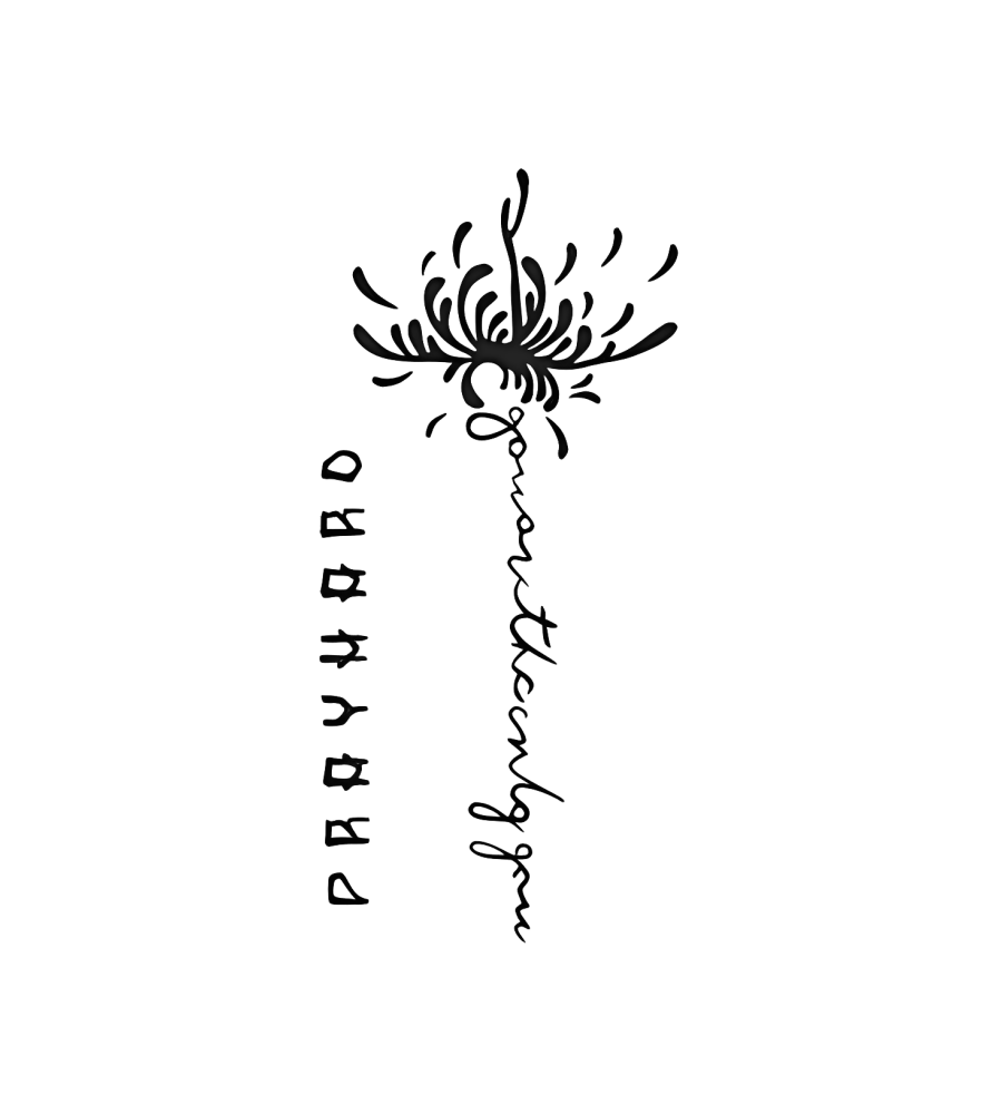 Ink Chrysanthemum isolated tattoo design