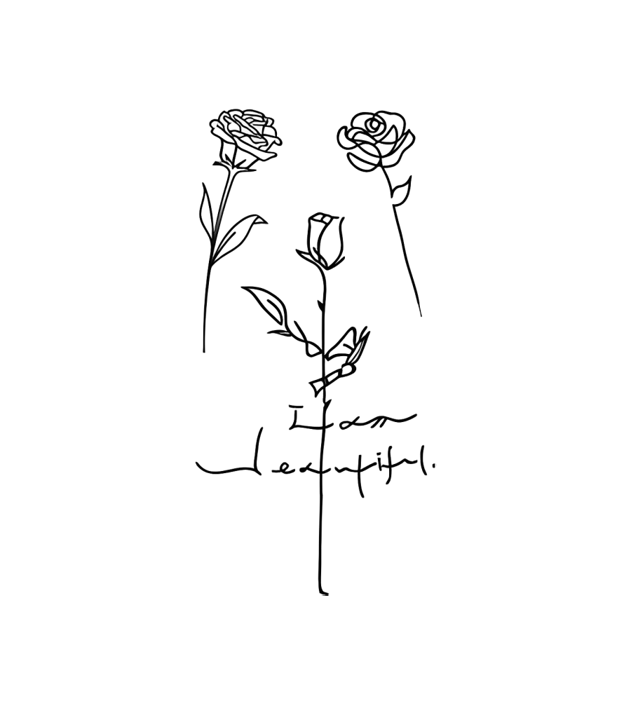 I Am Beauty isolated tattoo design