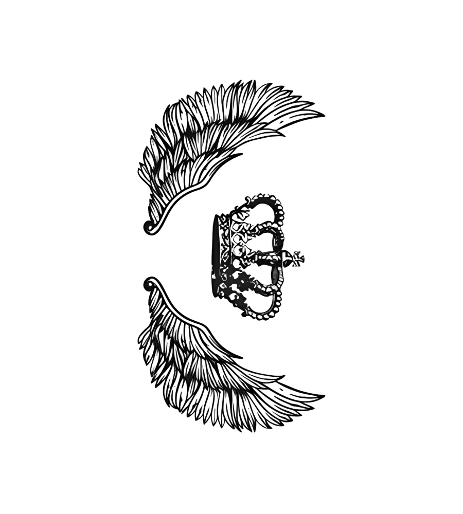 Winged Crown isolated tattoo design