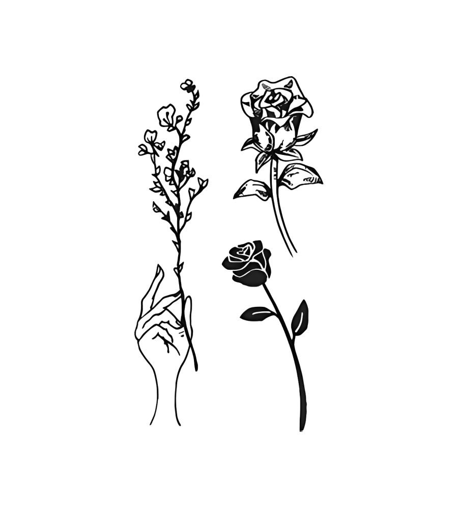 Handpicked Roses isolated tattoo design