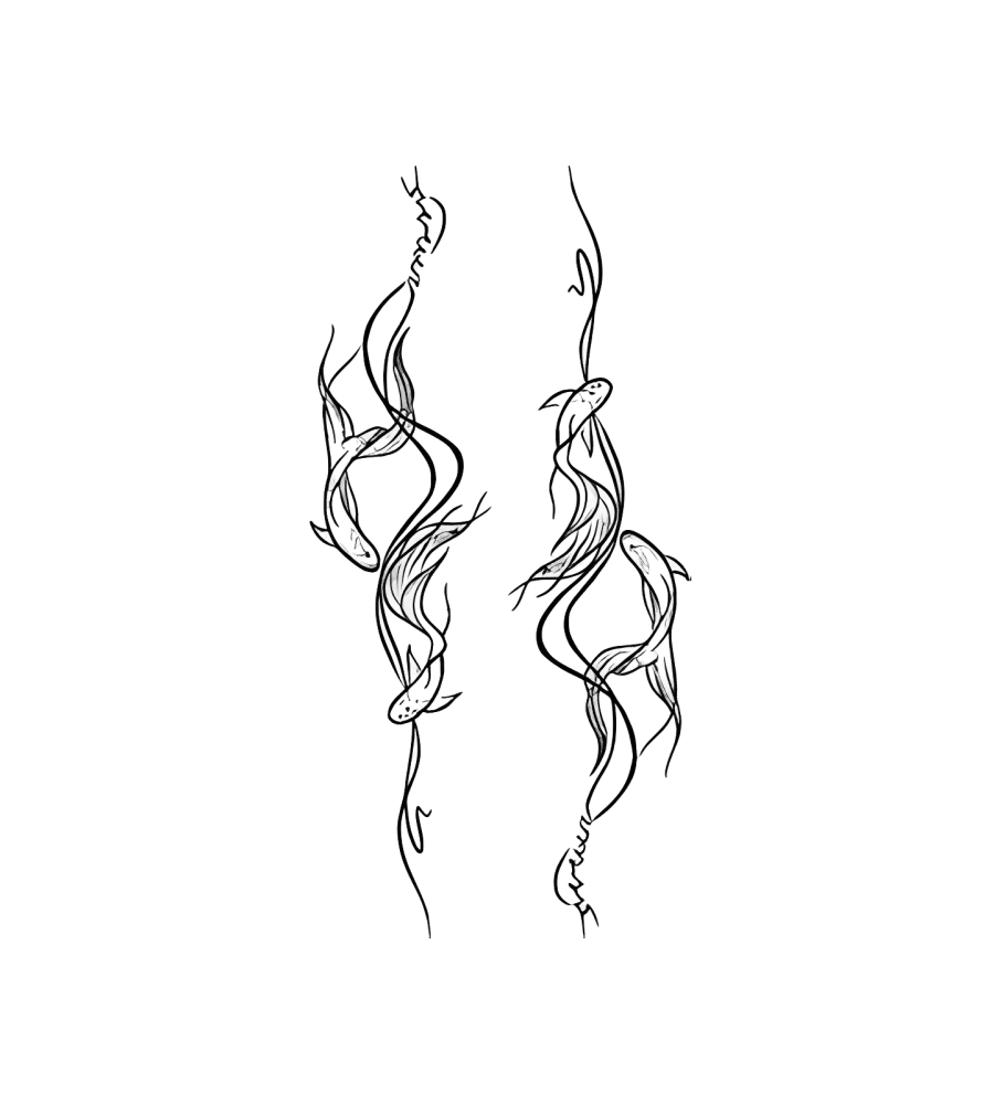 Water Lines isolated tattoo design