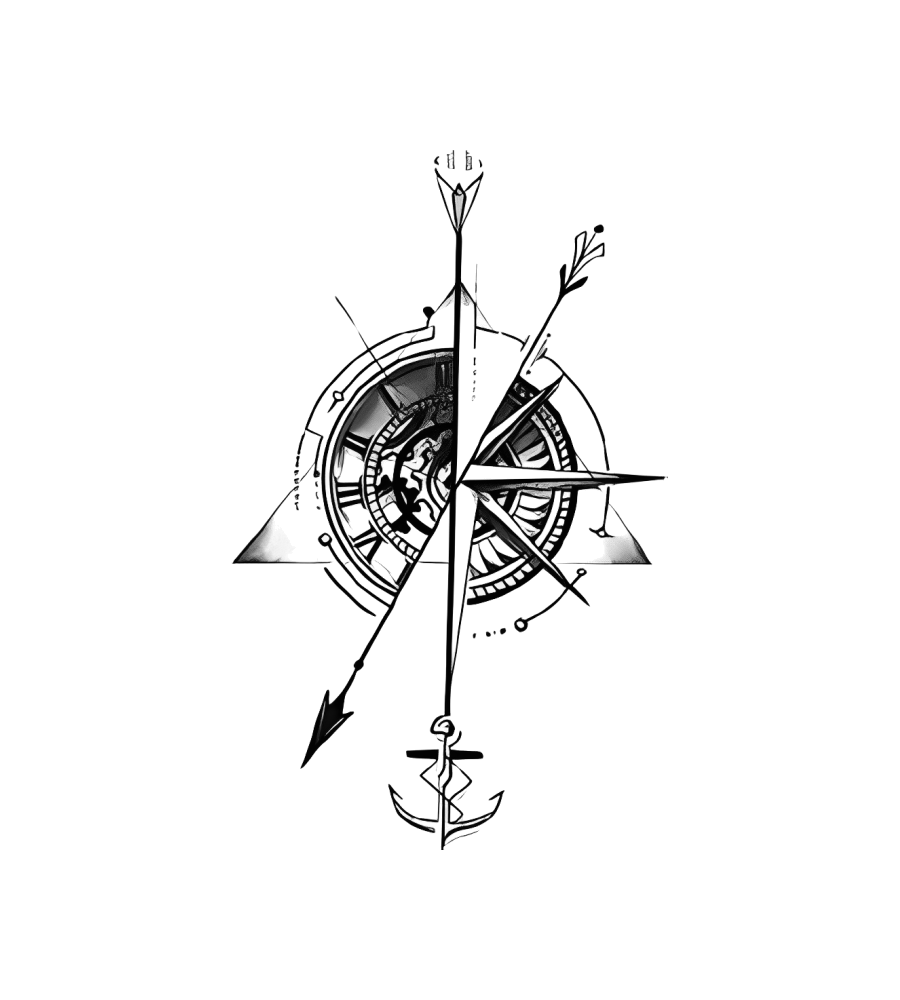 Anchor & Arrow isolated tattoo design