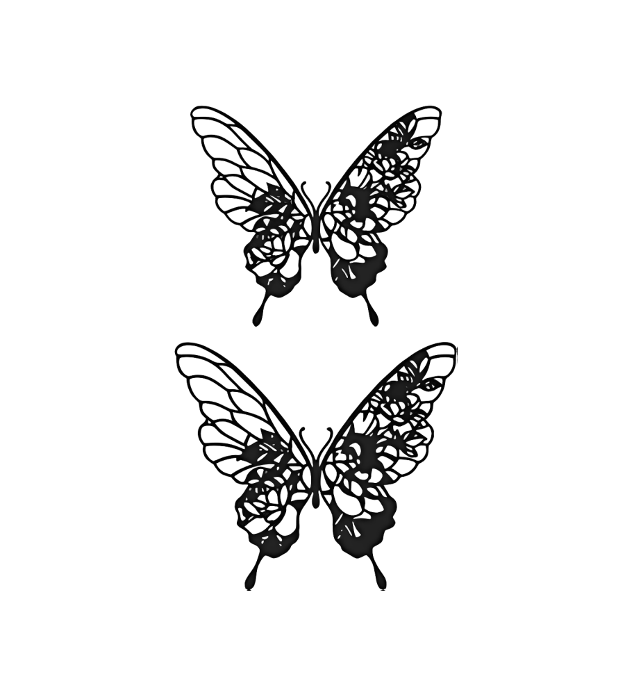 Lace Wings isolated tattoo design