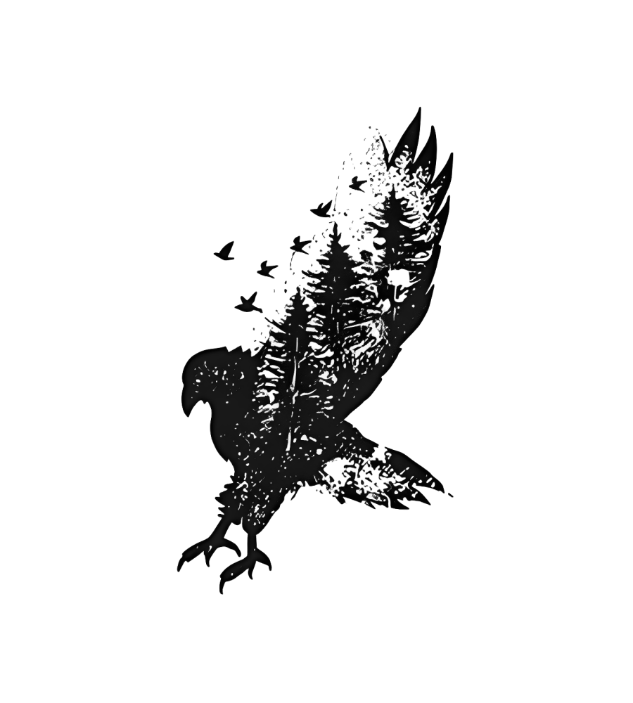Forest Eagle isolated tattoo design