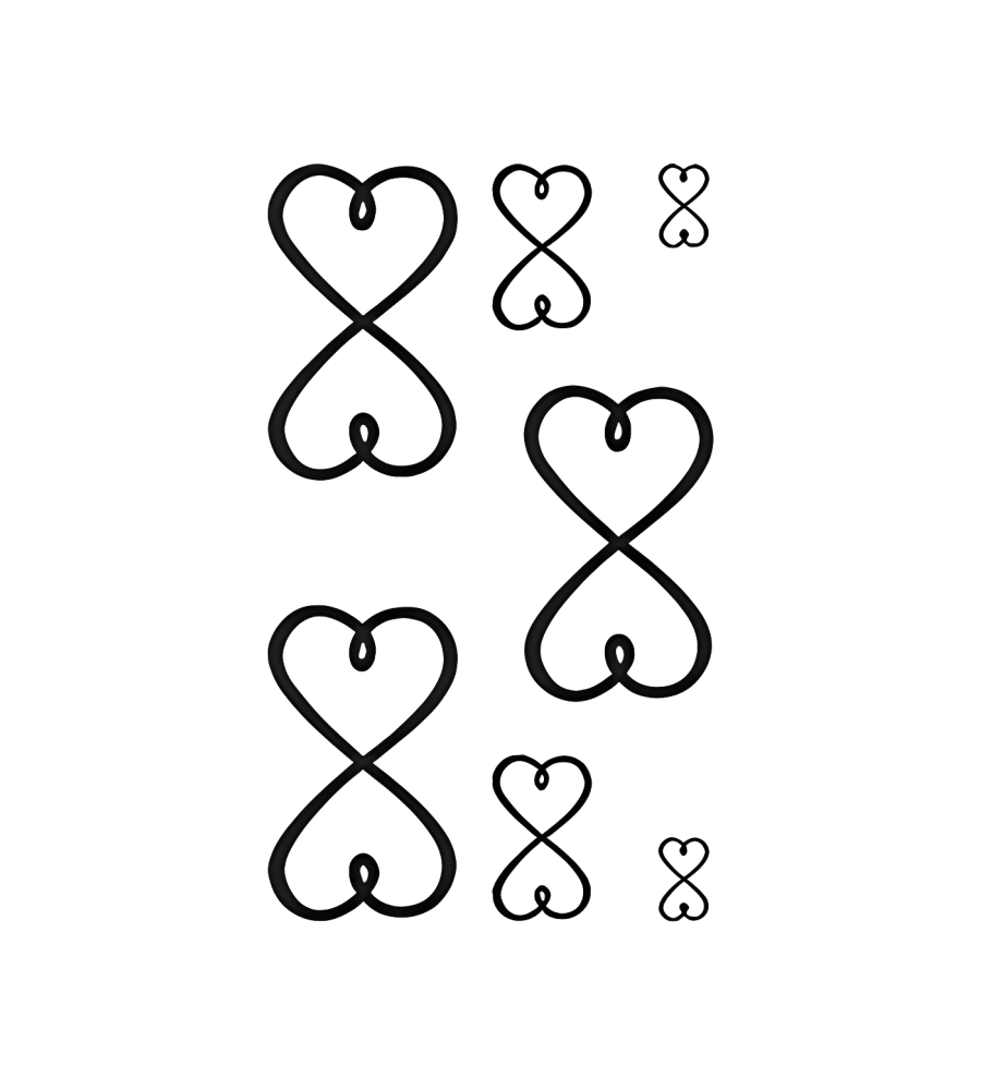 Infinity Hearts isolated tattoo design