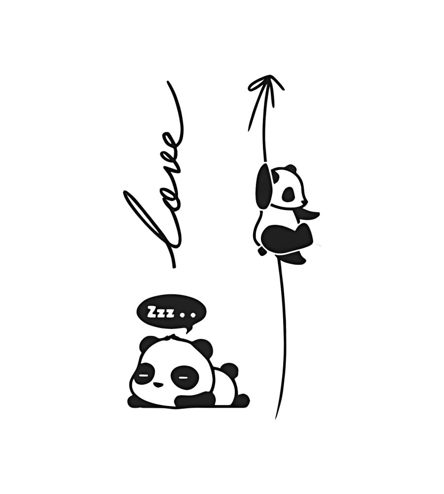 Panda Break isolated tattoo design