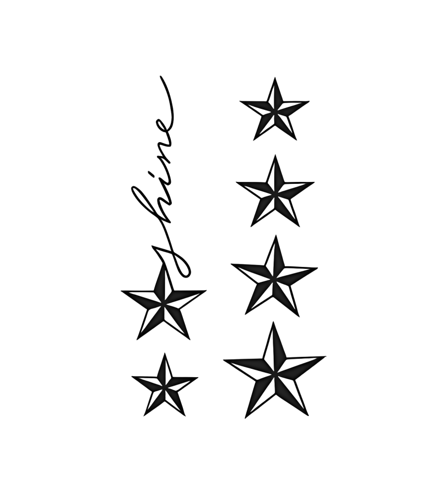 Shine Stars isolated tattoo design