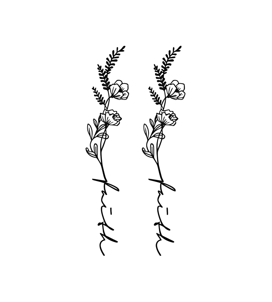 Beautiful Strands isolated tattoo design