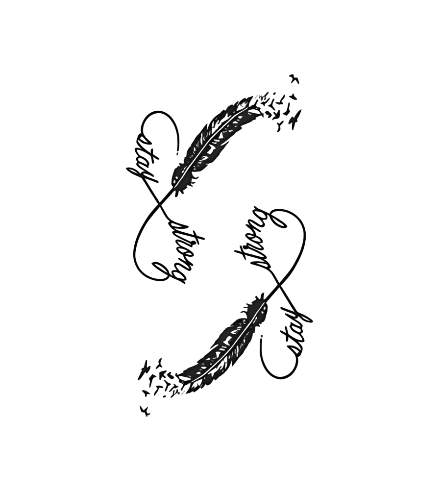 Stay Scripts isolated tattoo design