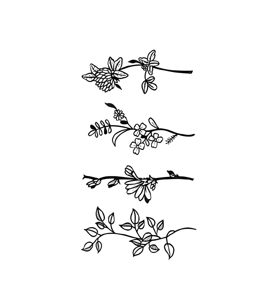 Cut Flowers isolated tattoo design
