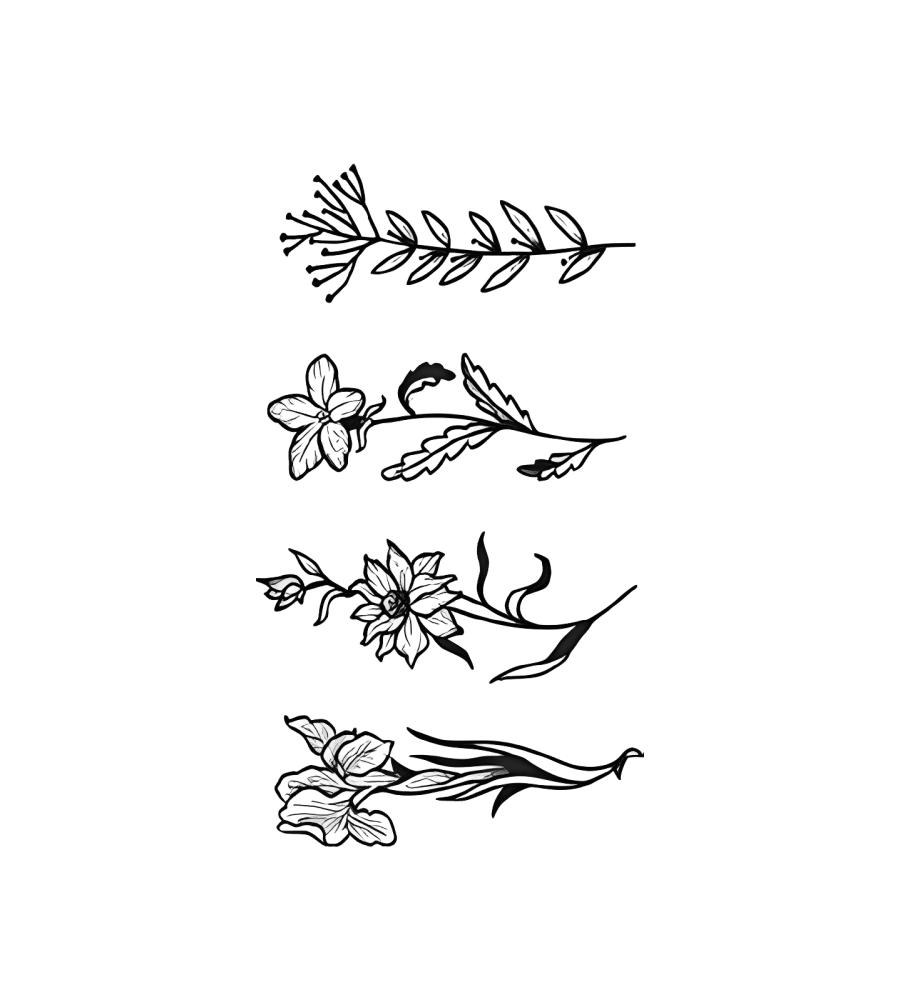 Soft Sprigs isolated tattoo design