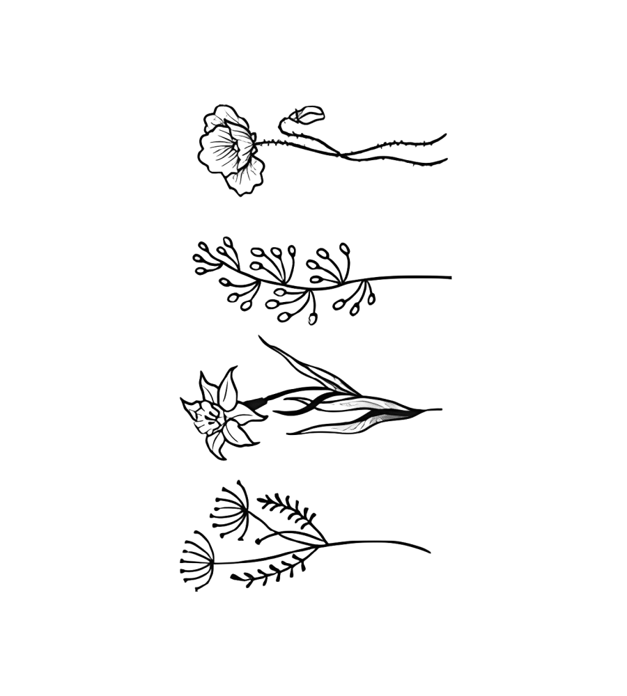 Poppy Row isolated tattoo design