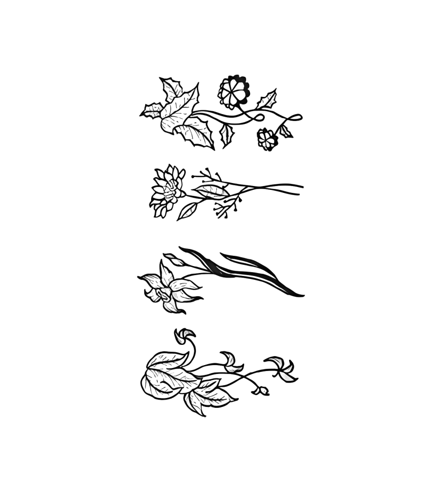 Garden Row isolated tattoo design