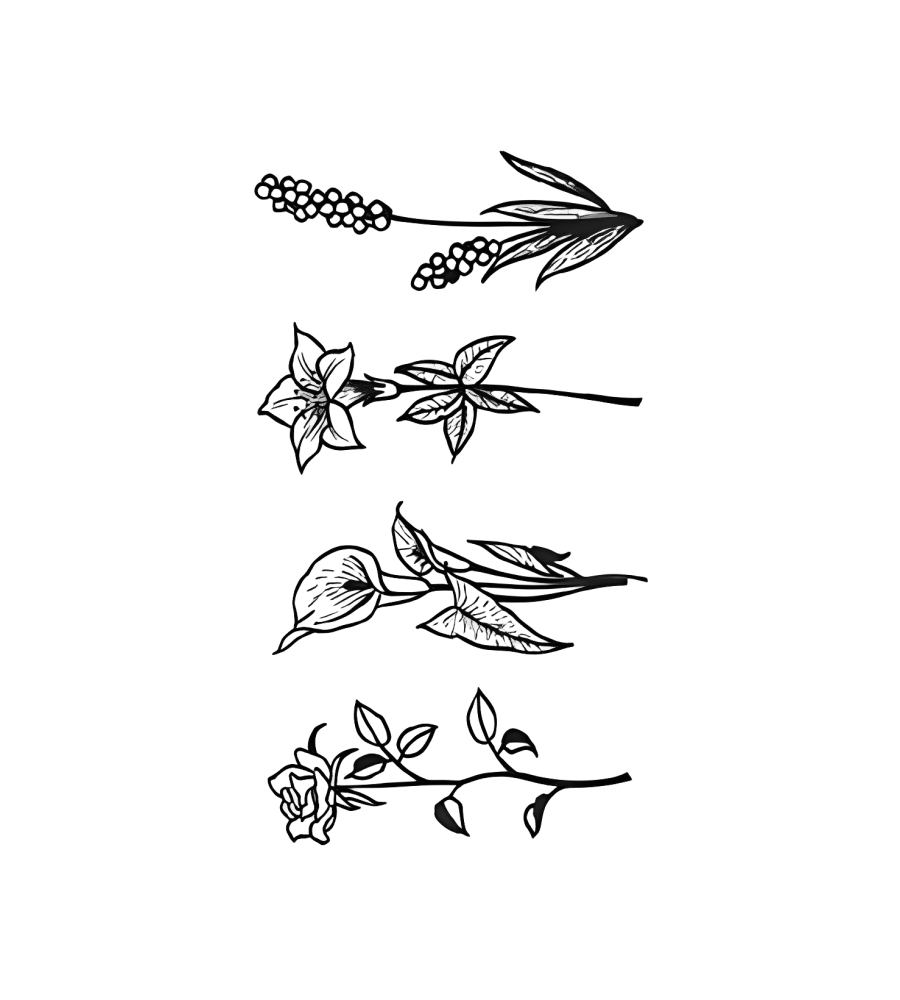 Standing Stems isolated tattoo design
