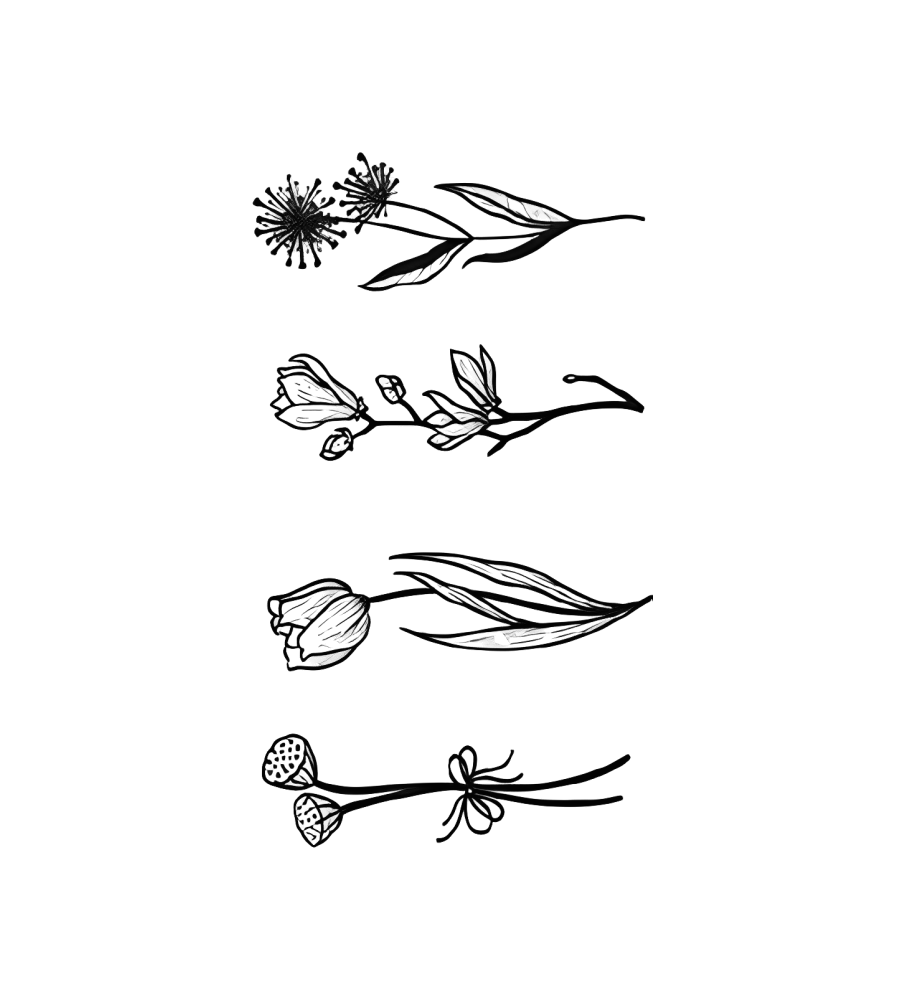 Meadow Row isolated tattoo design