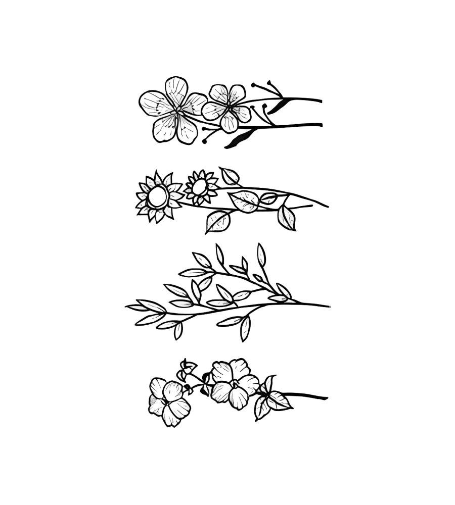 Bloom Clusters isolated tattoo design