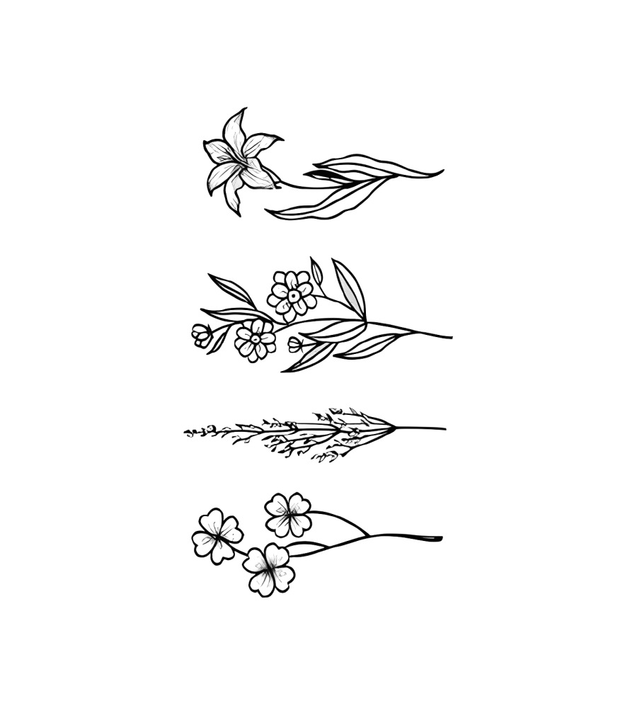 Lily Notes isolated tattoo design