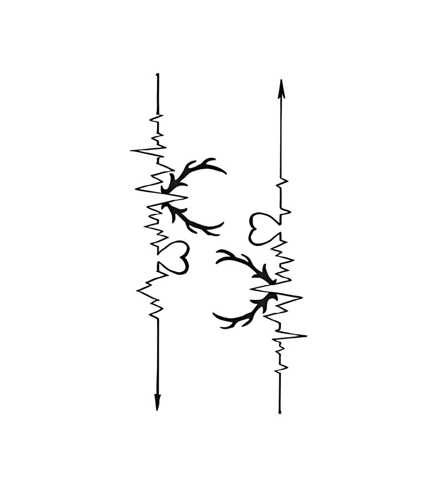 Rooted Pulse isolated tattoo design