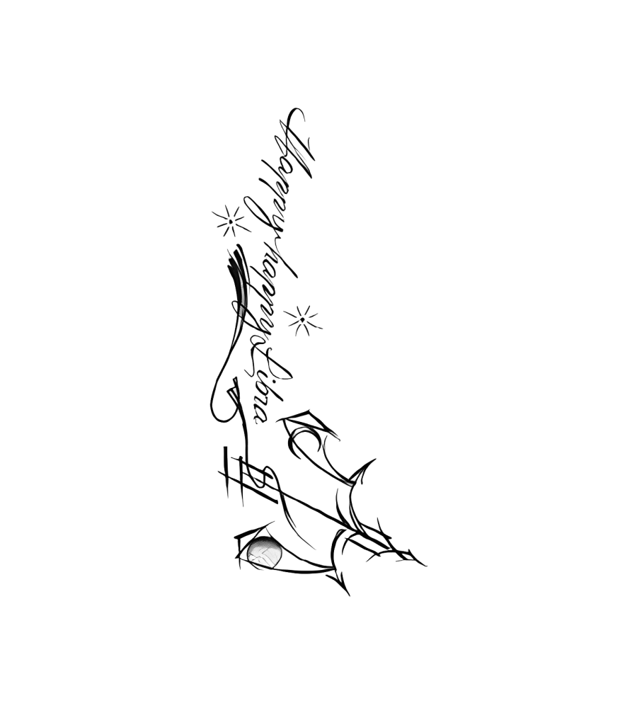 Sparkle Script isolated tattoo design