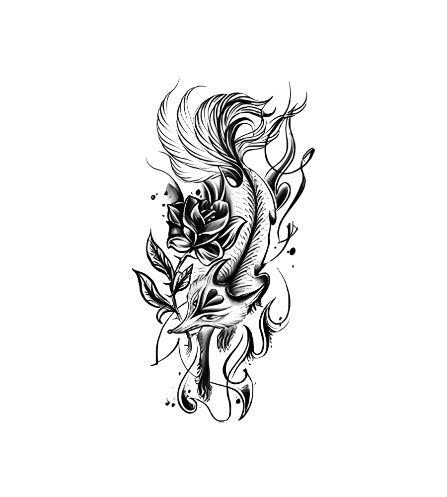 Foxglove isolated tattoo design