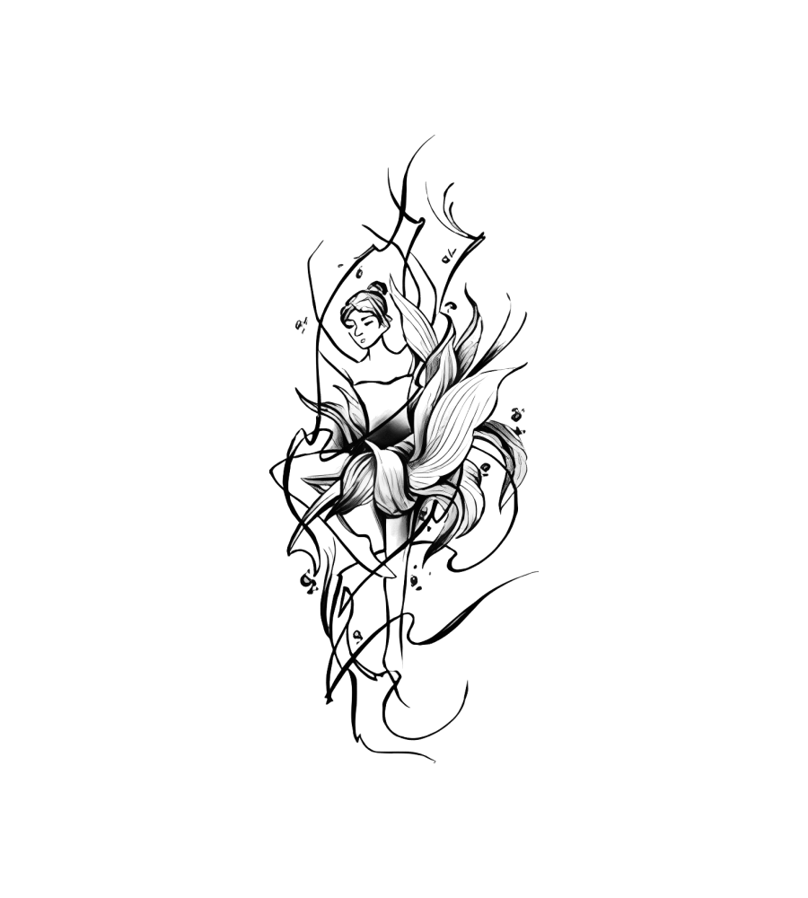 Flower Fairy isolated tattoo design