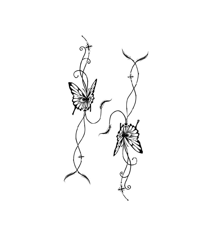 Butterfly Threads isolated tattoo design