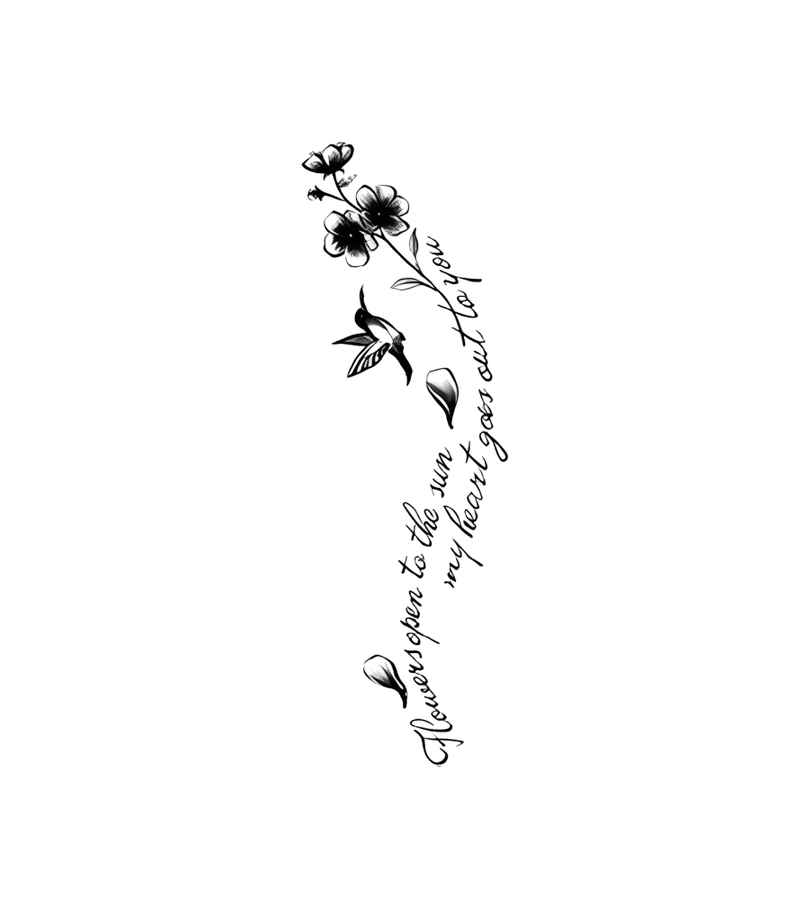 Blossom Letter isolated tattoo design