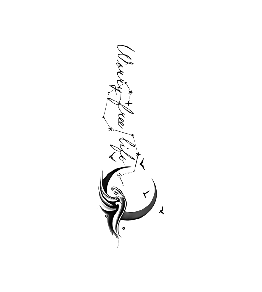 Moon Letter isolated tattoo design