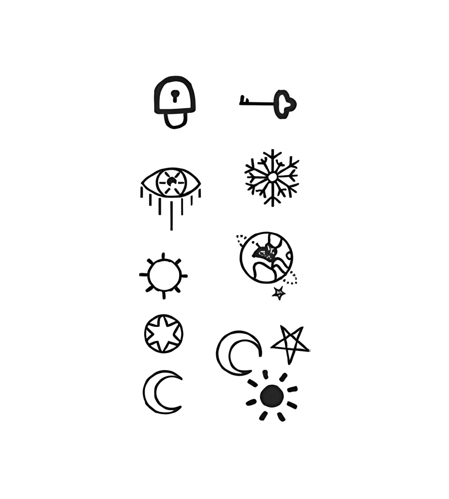 Sky Icons isolated tattoo design