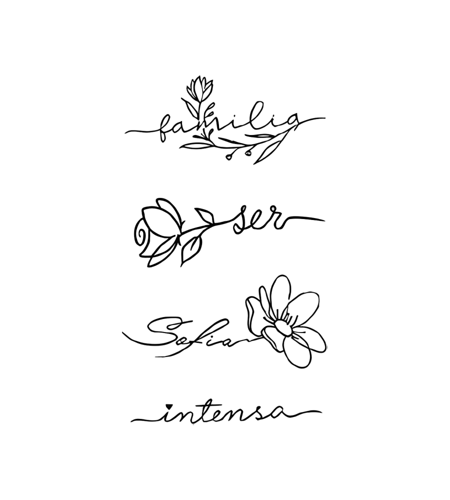 Name Scripts isolated tattoo design