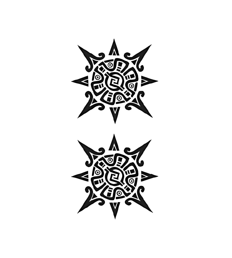 Tribal Suns isolated tattoo design