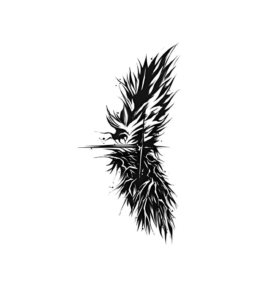 Raven Grass isolated tattoo design