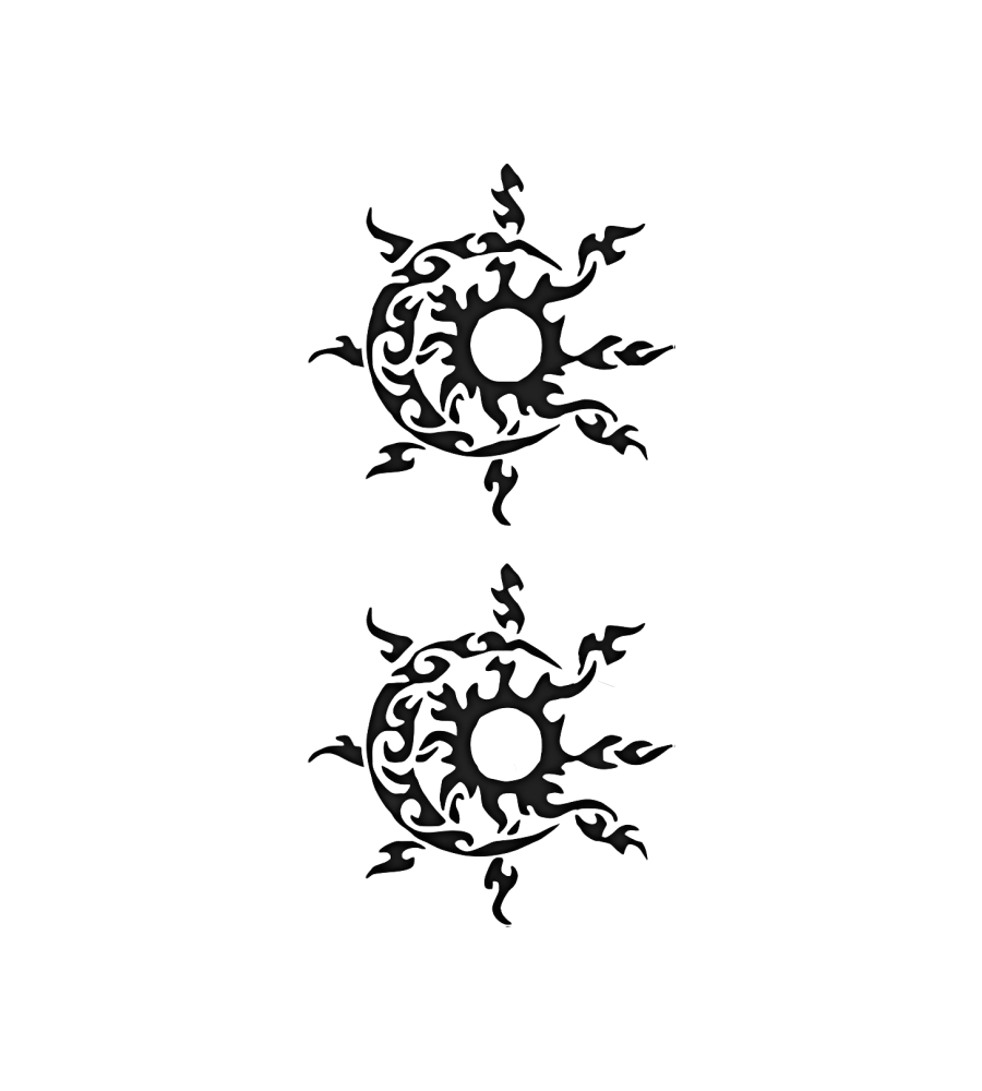 Sun Rings isolated tattoo design