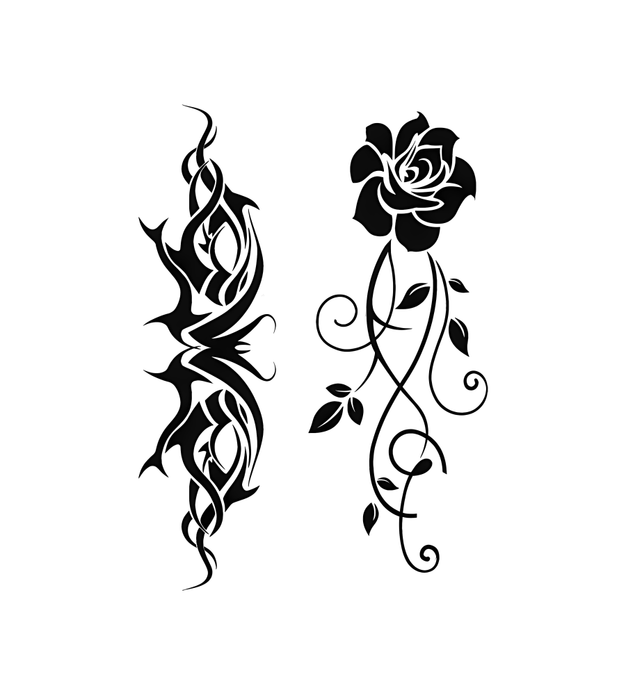 Fire & Vine isolated tattoo design