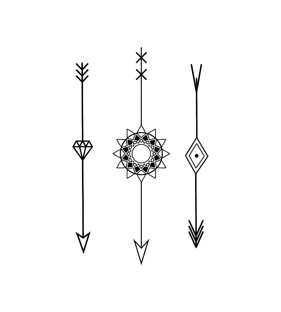Arrow Trio isolated tattoo design