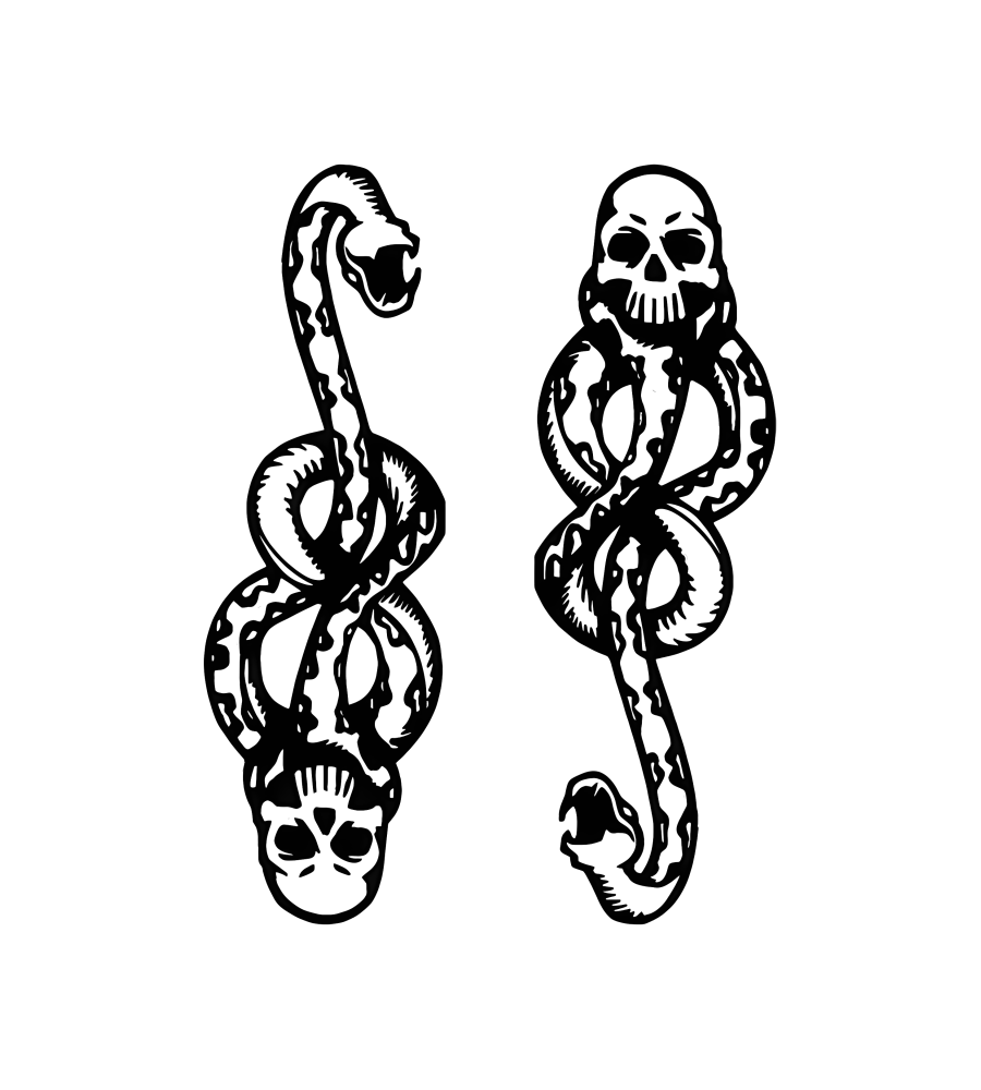 Fang & Bone isolated tattoo design