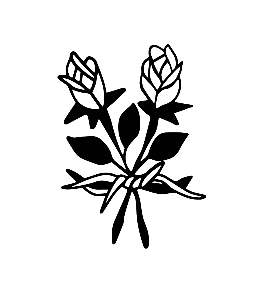 Two Buds isolated tattoo design