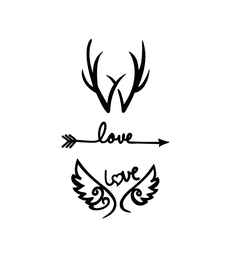 Love Set isolated tattoo design