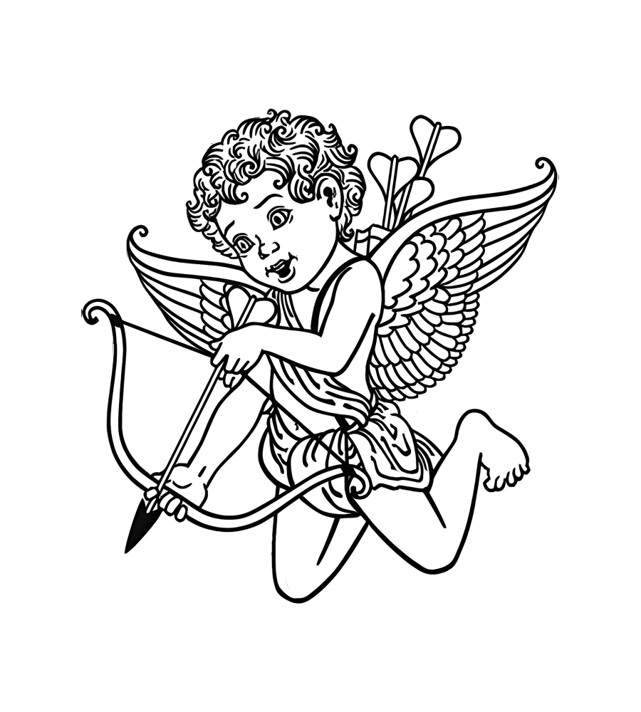 Cupid's Aim isolated tattoo design