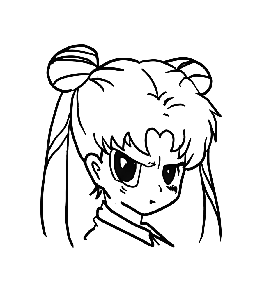 Anime Doll isolated tattoo design