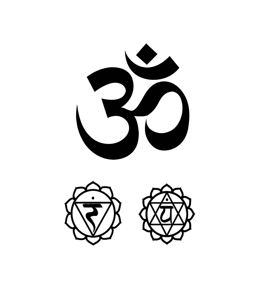Om & Chakras isolated tattoo design